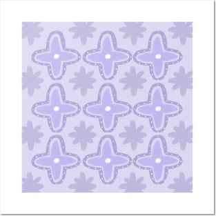 Boho Natural Collection Boho Aesthetic Star Pattern in Pastel Lilac Light Purple Posters and Art